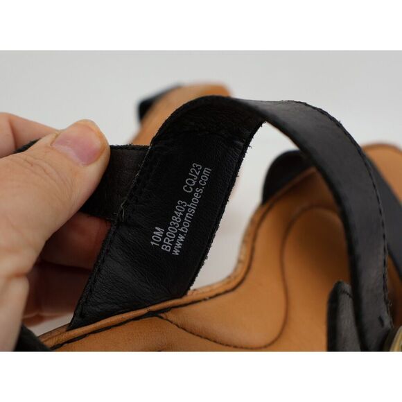 Born Lenore Platform Wedge Sandals Womens Size 10 M Black Leather Buckle Shoes - Picture 10 of 12